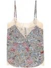 Zadig & Voltaire Womens Cyoko Graphic-print Woven Cami Top Mist In 428 Mist