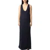 Zadig & Voltaire Womens Deva Sleeveless Cotton-blend Maxi Dress Encre In Encre