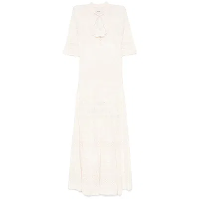 Zadig & Voltaire Salmy Wings Pointelle-knit Dress In Beige