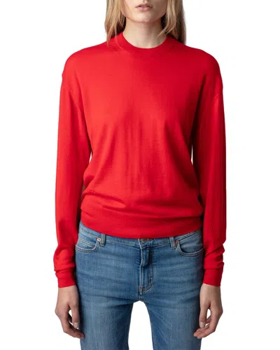 Zadig & Voltaire Emma Cut-out-sleeves Wool Jumper In Red