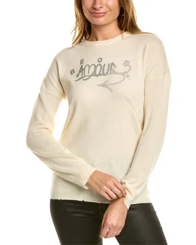 Zadig & Voltaire Gaby Amour Strass Wool & Cashmere-blend Sweater In Beige