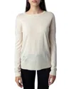 Zadig & Voltaire Gaby Intarsia Heart Wool Crewneck Sweater