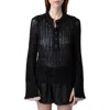 Zadig & Voltaire Halty Metallic Open-knit Pullover In Noir
