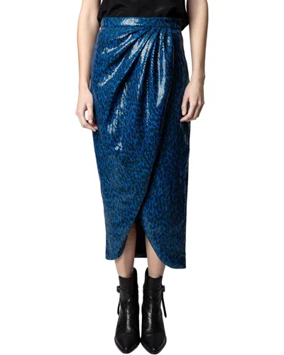 Zadig & Voltaire Jamelia Sequins Leo Skirt In Blue