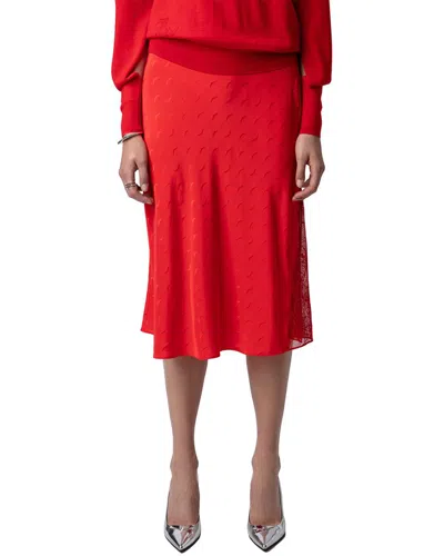 Zadig & Voltaire Jayla Silk Skirt In Red