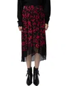 Zadig & Voltaire Joslin Leaf-print Midi Skirt In Black