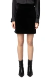 Zadig & Voltaire Jinette Velvet Mini Skirt In Noir