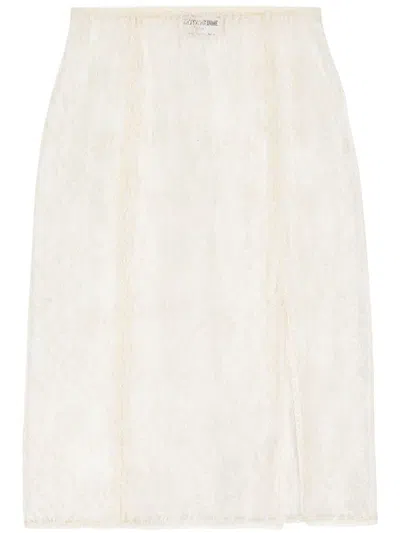 Zadig & Voltaire Justicia Floral-lace Skirt In Beige