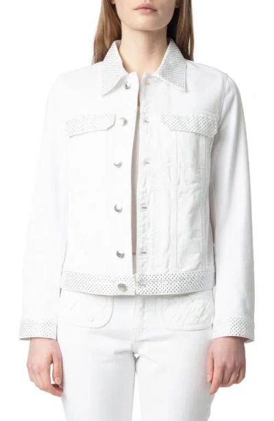 Zadig & Voltaire Kioky Embellished Denim Jacket In Judo