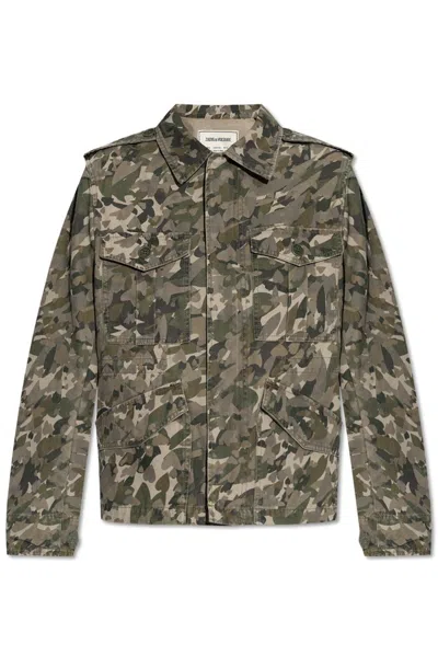 Zadig & Voltaire Krisa Camo Cotton Jacket In Multi