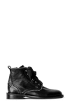 Zadig & Voltaire Studded Lace-up Leather Boots In Noir