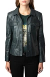 Zadig & Voltaire Liams Lambskin Leather Jacket In Peaks