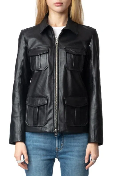 ZADIG & VOLTAIRE ZADIG & VOLTAIRE LIENNA LEATHER MOTO JACKET