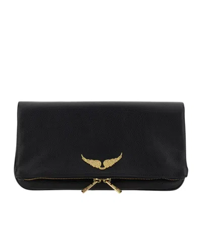 Zadig & Voltaire Zadig  Voltaire Logo Plaque Zipped Crossbody Bag In Black