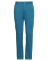 Zadig & Voltaire Man Pants Deep Teal Size 28 Cotton, Cow Leather In Green