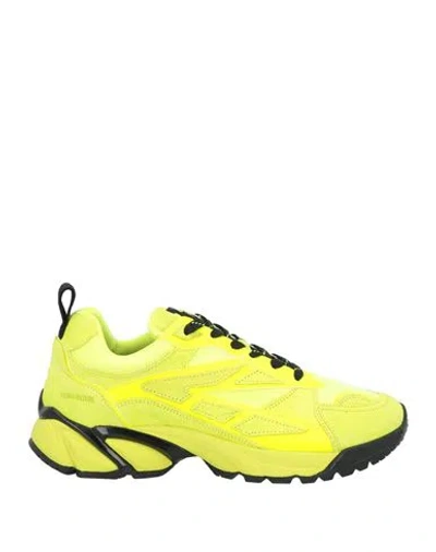 Zadig & Voltaire Man Sneakers Yellow Size 8 Leather, Polyester