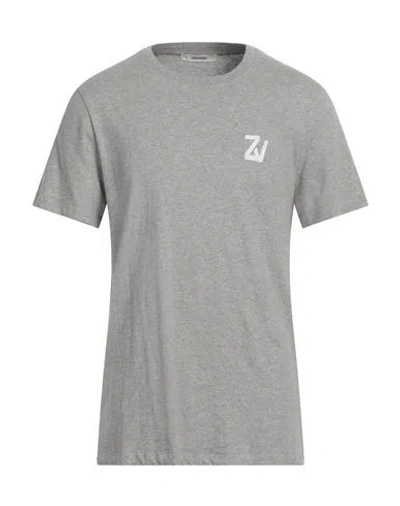 Zadig & Voltaire Man T-shirt Grey Size L Cotton