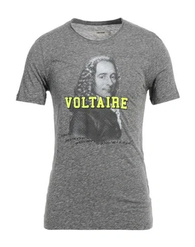 Zadig & Voltaire Man T-shirt Grey Size Xs Cotton, Viscose