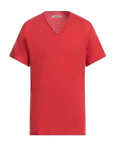Zadig & Voltaire Man T-shirt Tomato Red Size S Cotton