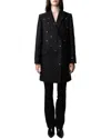 Shop Zadig & Voltaire Marco Studs Wool-blend Coat