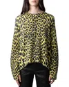 Zadig & Voltaire Markus Leopard Spot Cashmere Crewneck Sweater