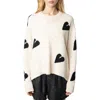 Zadig & Voltaire Markus Embellished Heart Cashmere Sweater In Ecru