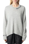 Zadig & Voltaire Markus Cashmere Sweater In Gris Chine Clai