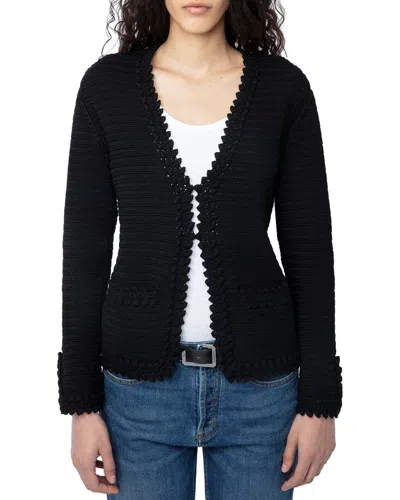 Zadig & Voltaire Marty Cotton Cardigan In Black