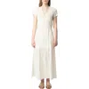 Zadig & Voltaire Melody Short Sleeve Cotton Blend Maxi Sweater Dress In Ecru