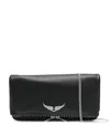Zadig & Voltaire Logo-plaque Stud-embellished Shoulder Bag In Black