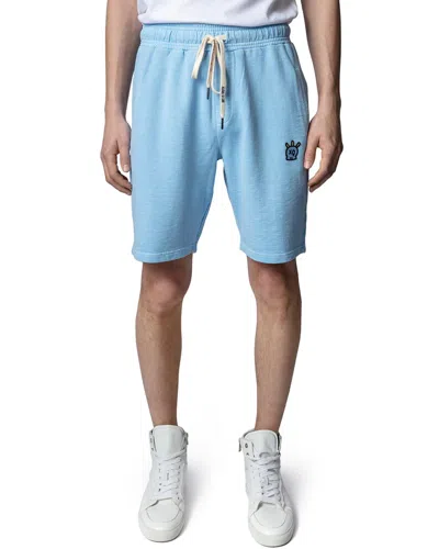 Zadig & Voltaire Party Skull Badge Short In Blue