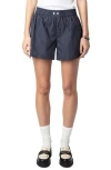 Zadig & Voltaire Pax Pop Stripe Cotton Shorts In Encre