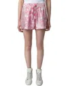 Zadig & Voltaire Paxi Jac Toile De Jouy Shorts In Pink Toile