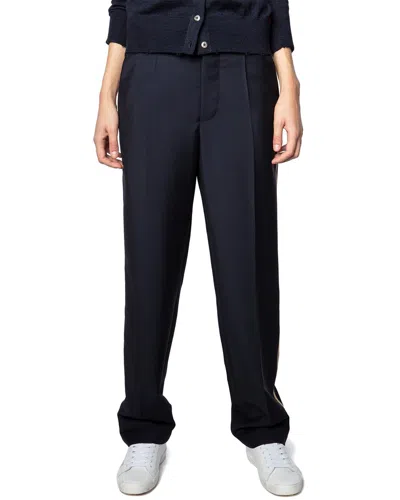 Zadig & Voltaire Pistol Virgin Wool Grain De Poudre Pants In Encore