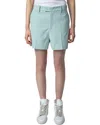 Zadig & Voltaire Please Crepe Shorts In Celadon Blue