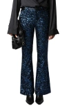 Zadig & Voltaire Prevy Sequined Flare Pants In Encre