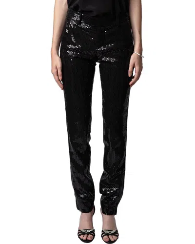 ZADIG & VOLTAIRE ZADIG & VOLTAIRE PRUNE ZIP SEQUINS PANT