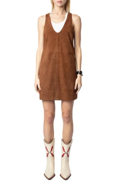 Zadig & Voltaire Rasha Mini Dress In Cognac