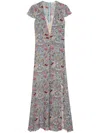 Zadig & Voltaire Womens Mist Ravish Graphic-print Woven Maxi Dress In 428 Mist