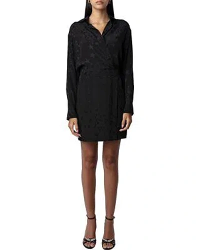 Pre-owned Zadig & Voltaire Ravy Jac Stars Silk Dress Women's In Noir