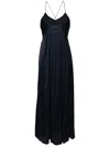 Zadig & Voltaire Rayonne Satin Maxi Dress In Blue