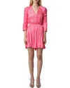 Zadig & Voltaire Realine Gathered Satin-finish Minidress