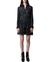 Zadig & Voltaire Refla Crepe Manifesto Dress In Black