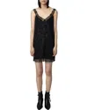 Zadig & Voltaire Zadig&voltaire Womens Noir Renelle Lace-trim Silk Mini Dress