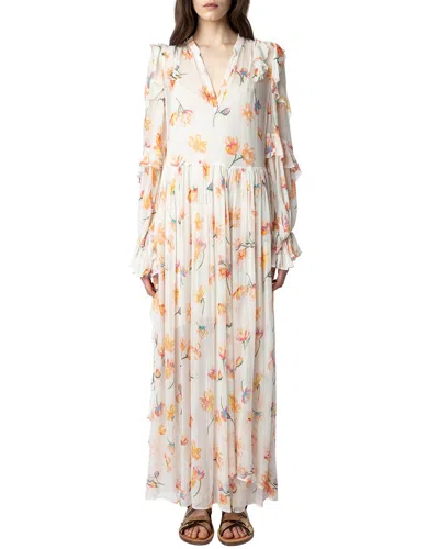 Zadig & Voltaire Floral-print Maxi Dress In Yellow Cream