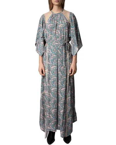 Zadig & Voltaire Rielle Snake Chaines Silk-blend Dress In Black