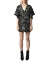 ZADIG & VOLTAIRE ZADIG & VOLTAIRE RILENA VELVET SPARKLE SILK-BLEND MINI DRESS