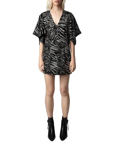 Zadig & Voltaire Rilena Velvet Sparkle Silk-blend Dress In Black