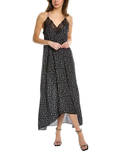 Zadig & Voltaire Risty Flower Liberty Midi Dress In Black