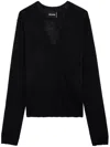 Zadig & Voltaire Friday V-neck Cashmere Jumper In Black